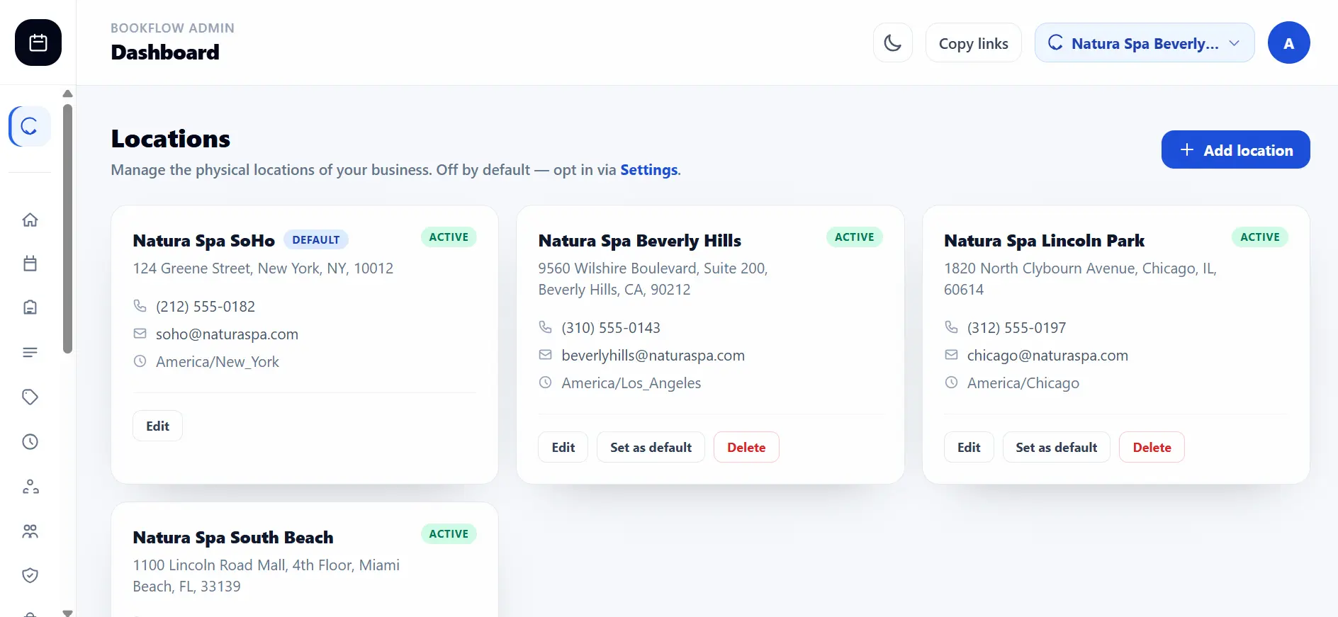 Multi-branch admin panel — BookFlow