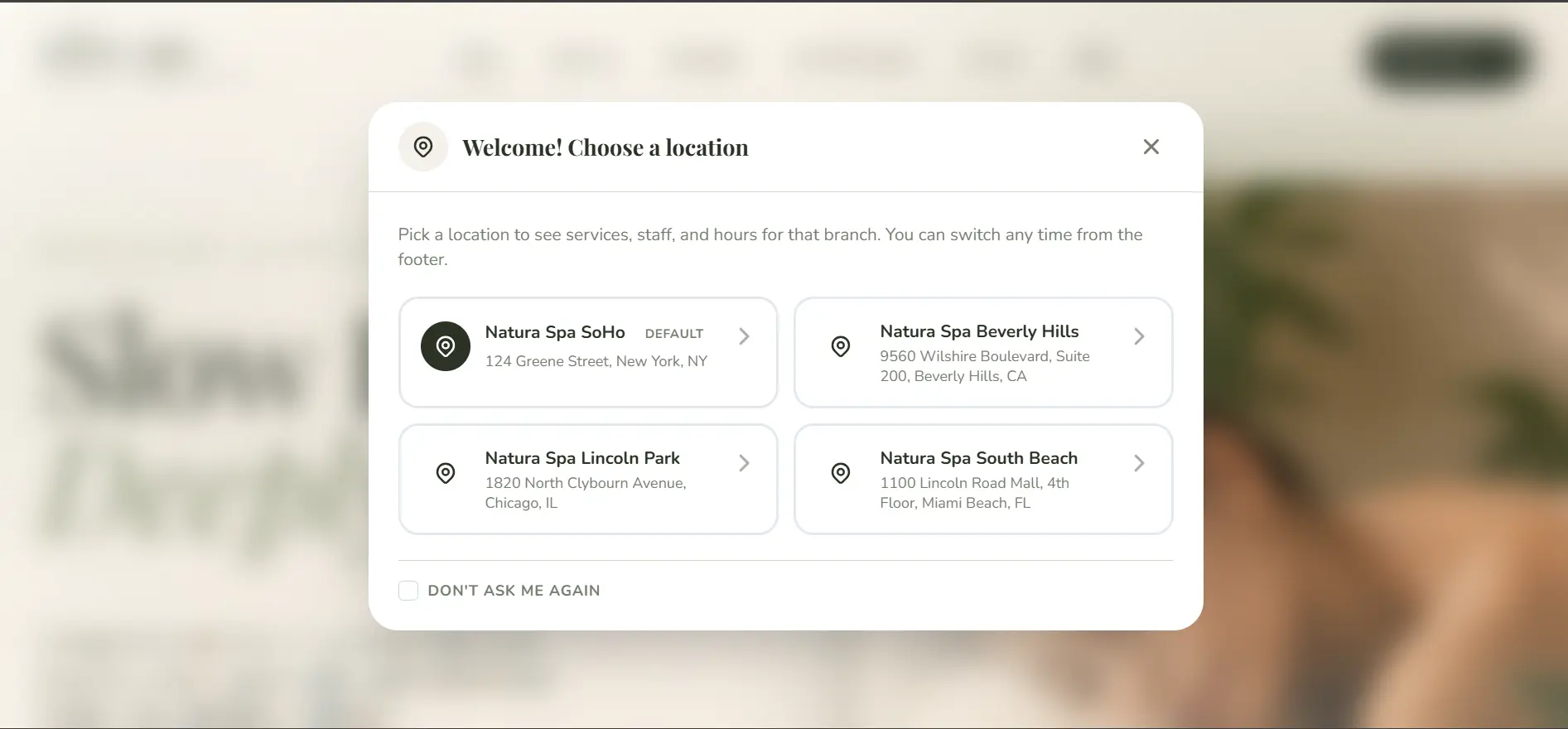 Multi-location customer booking site — BookFlow